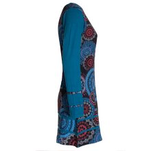 Vishes  - Damen Langarm Longshirt-Kleid Sweatkleid Shirt-Kleid Madalas schwarz 40