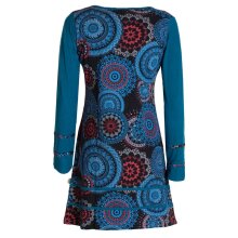 Vishes  - Damen Langarm Longshirt-Kleid Sweatkleid Shirt-Kleid Madalas schwarz 46