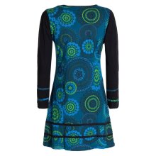 Vishes  - Damen Langarm Longshirt-Kleid Sweatkleid Shirt-Kleid Madalas türkis 38