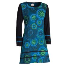 Vishes  - Damen Langarm Longshirt-Kleid Sweatkleid Shirt-Kleid Madalas türkis 40