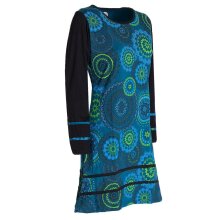 Vishes  - Damen Langarm Longshirt-Kleid Sweatkleid Shirt-Kleid Madalas türkis 48