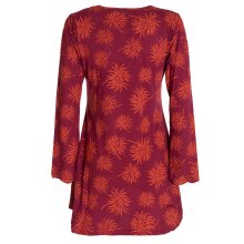 Vishes - Langarm Damen Blumen-Tunika Shirt-Kleid...