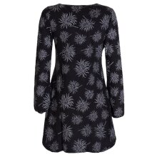 Vishes - Langarm Damen Blumen-Tunika Shirt-Kleid...