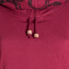 Vishes - Damen Lang-arm Kleid Schal-Kleid Winterkleider Baumwollkleid dunkelrot 38