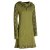 Vishes - Damen Lang-arm Kleid Schal-Kleid Winterkleider Baumwollkleid olive 36