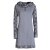 Vishes - Damen Lang-arm Kleid Schal-Kleid Winterkleider Baumwollkleid grau 36