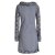 Vishes - Damen Lang-arm Kleid Schal-Kleid Winterkleider Baumwollkleid grau 36