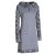 Vishes - Damen Lang-arm Kleid Schal-Kleid Winterkleider Baumwollkleid grau 36
