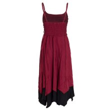 Vishes - Damen Sommer-Kleid längen-verstellbar Spagettiträger-Kleid dunkelrot 40-42
