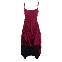 Vishes - Damen Sommer-Kleid längen-verstellbar Spagettiträger-Kleid dunkelrot 40-42