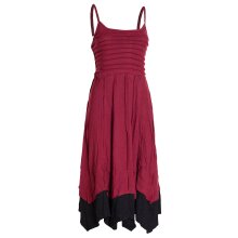 Vishes - Damen Sommer-Kleid längen-verstellbar Spagettiträger-Kleid dunkelrot 40-42