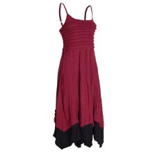 Vishes - Damen Sommer-Kleid längen-verstellbar Spagettiträger-Kleid dunkelrot 40-42