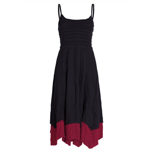 Vishes - Damen Sommer-Kleid längen-verstellbar Spagettiträger-Kleid schwarz 40-42