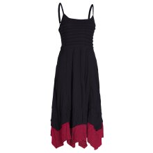 Vishes - Damen Sommer-Kleid längen-verstellbar Spagettiträger-Kleid schwarz 42-44