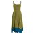 Vishes - Damen Sommer-Kleid längen-verstellbar Spagettiträger-Kleid olive 40-42