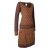 Vishes - Leichtes Jerseykleid Damen Langarm Kleider Sweatkleid Punkte braun 34