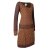 Vishes - Leichtes Jerseykleid Damen Langarm Kleider Sweatkleid Punkte braun 36