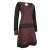 Vishes - Leichtes Jerseykleid Damen Langarm Kleider Sweatkleid Punkte schwarz-dunkelrot 48-50
