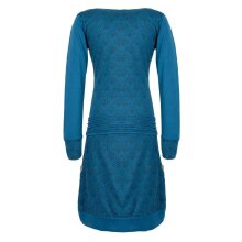 Vishes - Leichtes Jerseykleid Damen Langarm Kleider Sweatkleid Punkte türkis 44