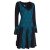 Vishes - Damen Langarm Longshirt-Kleid Sweatkleid Shirt-Kleid Tunika-Kleid schwarz 42