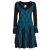 Vishes - Damen Langarm Longshirt-Kleid Sweatkleid Shirt-Kleid Tunika-Kleid schwarz 48-50