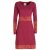 Vishes  - Damen Langarm Longshirt-Kleid Sweatkleid Shirt-Kleid Tunika-Kleid dunkelrot 40