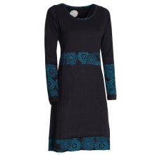 Vishes  - Damen Langarm Longshirt-Kleid Sweatkleid Shirt-Kleid Tunika-Kleid schwarz 34