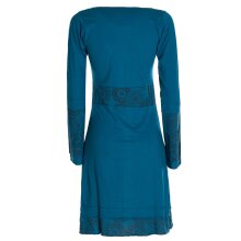 Vishes  - Damen Langarm Longshirt-Kleid Sweatkleid Shirt-Kleid Tunika-Kleid türkis 36