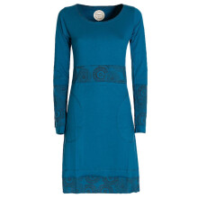 Vishes  - Damen Langarm Longshirt-Kleid Sweatkleid Shirt-Kleid Tunika-Kleid türkis 44