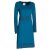 Vishes  - Damen Langarm Longshirt-Kleid Sweatkleid Shirt-Kleid Tunika-Kleid türkis 48