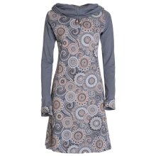 Vishes - Damen Lang-arm Kleid Schal-Kleid Winterkleider...