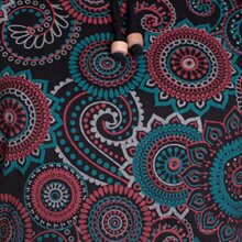 Vishes - Damen Lang-arm Kleid Schal-Kleid Winterkleider Baumwollkleid schwarz 44