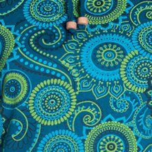 Vishes - Damen Lang-arm Kleid Schal-Kleid Winterkleider Baumwollkleid türkis 40