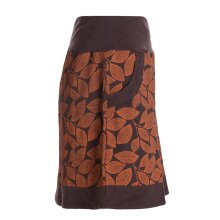 Vishes - Kurzer Rock Damen Elfen Mini-Rock Blätter-Röcke florales Muster braun 46-48