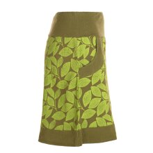 Vishes - Kurzer Rock Damen Elfen Mini-Rock Blätter-Röcke florales Muster olive 42