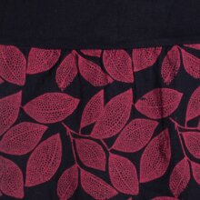 Vishes - Kurzer Rock Damen Elfen Mini-Rock Blätter-Röcke florales Muster schwarz 46-48