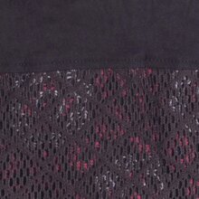 Vishes - Kurzer Damen Spitzen-Rock Baumwoll-Rock Bunt Blumen Lagen-Rock schwarz 3XL