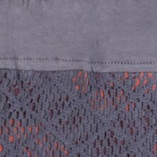 Vishes - Kurzer Damen Spitzen-Rock Baumwoll-Rock Bunt Blumen Lagen-Rock grau 36