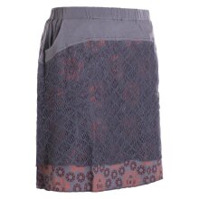 Vishes - Kurzer Damen Spitzen-Rock Baumwoll-Rock Bunt Blumen Lagen-Rock grau 36