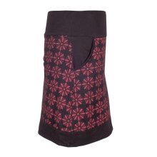 Vishes - Kurzer Rock Damen Mini-Rock Blumen-Röcke, retro 70er 80er schwarz 38