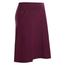 Vishes - Rock Damen Knielang Bio Baumwolle Breiter Bund Jersey Röcke Basic dunkelrot 42