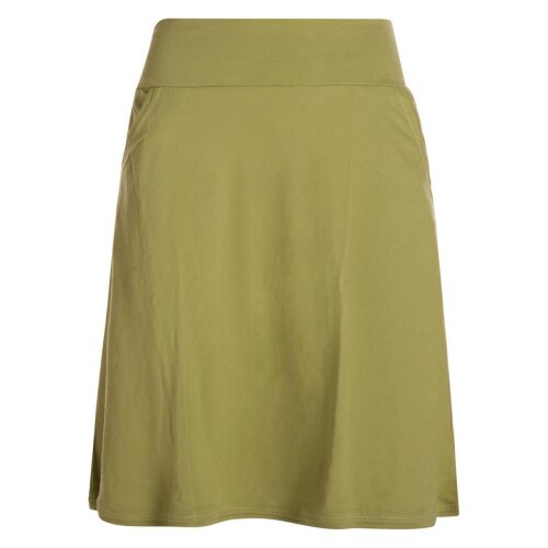 Vishes - Rock Damen Knielang Bio Baumwolle Breiter Bund Jersey Röcke Basic hellgrün 42