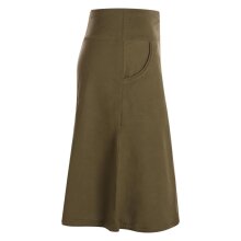 Vishes - Rock Damen Knielang Bio Baumwolle Breiter Bund Jersey Röcke Basic olive 42