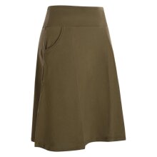 Vishes - Rock Damen Knielang Bio Baumwolle Breiter Bund Jersey Röcke Basic olive 42