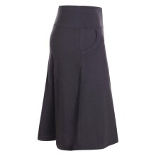 Vishes - Rock Damen Knielang Bio Baumwolle Breiter Bund Jersey Röcke Basic schwarz 44