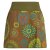 Vishes - Kurzer Damen Baumwoll-Rock Bunt mit Mandalas und Blumen bedruckt olive 40
