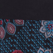 Vishes - Kurzer Damen Baumwoll-Rock Bunt mit Mandalas und Blumen bedruckt schwarz 32-34