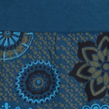 Vishes - Kurzer Damen Baumwoll-Rock Bunt mit Mandalas und Blumen bedruckt türkis 36