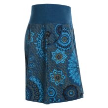 Vishes - Kurzer Damen Baumwoll-Rock Bunt mit Mandalas und Blumen bedruckt türkis 36