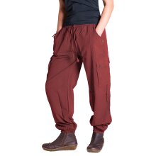 Vishes bequeme Unisex Freizeithose mit Gummibund und Taschen, ideal für Herbst und Frühjahr dunkelrot 42-44